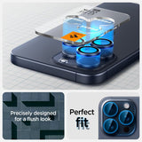 Spigen iPhone 15 Pro/iPhone 15 Pro Max Kamerabeskytter GLAS.tR EZ Fit Optik Pro 2-pakning Blue Titanium