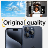 Spigen iPhone 15 Pro/iPhone 15 Pro Max Kamerabeskytter GLAS.tR EZ Fit Optik Pro 2-pakning Blue Titanium