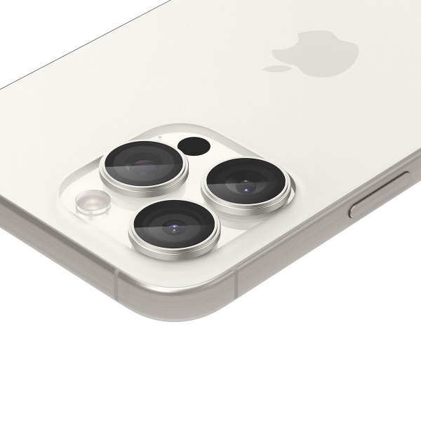 Spigen iPhone 15 Pro/iPhone 15 Pro Max Kamerabeskytter GLAS.tR EZ Fit Optik Pro 2-pakning White Titanium