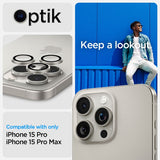 Spigen iPhone 15 Pro/iPhone 15 Pro Max Kamerabeskytter GLAS.tR EZ Fit Optik Pro 2-pakning White Titanium
