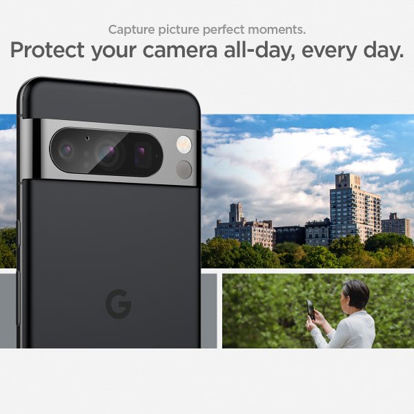 Spigen Google Pixel 8 Pro Kamerabeskytter Glas.tR EZ Fit Optik Crystal Clear 2-pakning