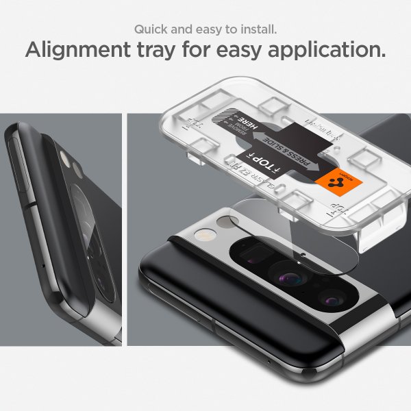 Spigen Google Pixel 8 Pro Kamerabeskytter Glas.tR EZ Fit Optik Crystal Clear 2-pakning