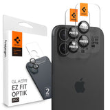 Spigen iPhone 16/iPhone 16 Plus Kamerabeskytter GLAS.tR EZ Fit Optik Pro 2-pakning Svart