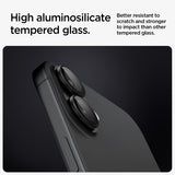 Spigen iPhone 16/iPhone 16 Plus Kamerabeskytter GLAS.tR EZ Fit Optik Pro 2-pakning Svart