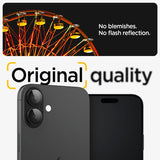 Spigen iPhone 16/iPhone 16 Plus Kamerabeskytter GLAS.tR EZ Fit Optik Pro 2-pakning Svart
