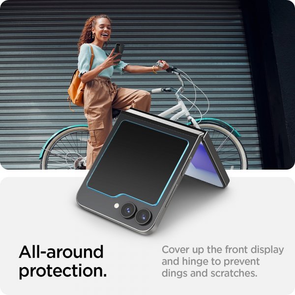 Spigen Samsung Galaxy Z Flip 6/Flip 7 FE Skjermbeskytter GLAS.tR EZ Fit 2-pakning