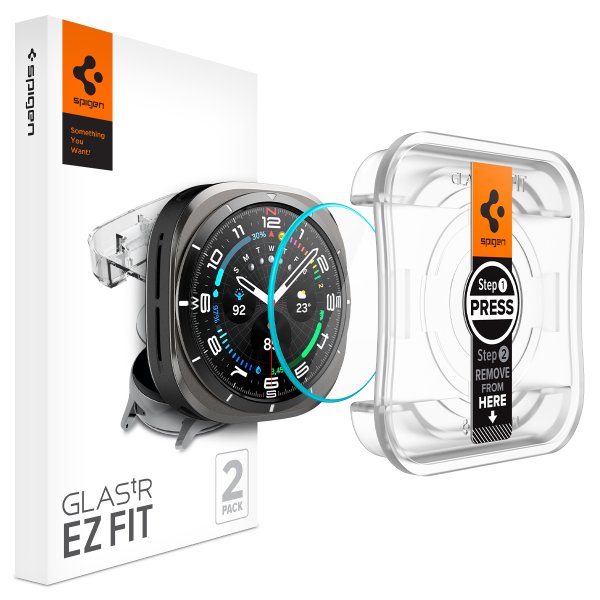 Spigen Samsung Galaxy Watch Ultra Skjermbeskytter GLAS.tR EZ Fit 2-pakning