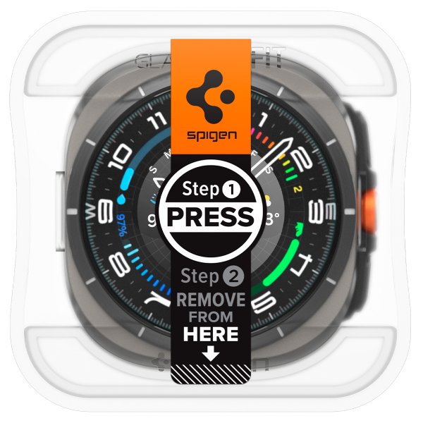 Spigen Samsung Galaxy Watch Ultra Skjermbeskytter GLAS.tR EZ Fit 2-pakning