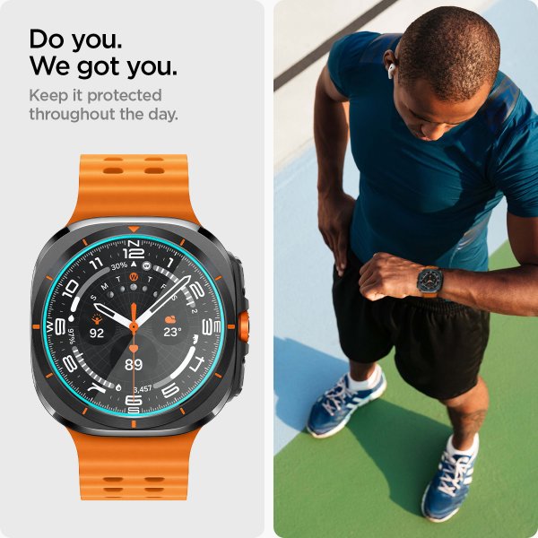 Spigen Samsung Galaxy Watch Ultra Skjermbeskytter GLAS.tR EZ Fit 2-pakning