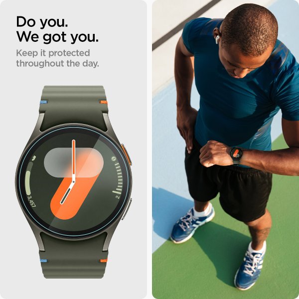 Spigen Samsung Galaxy Watch 7 40mm Skjermbeskytter GLAS.tR EZ Fit 2-pakning