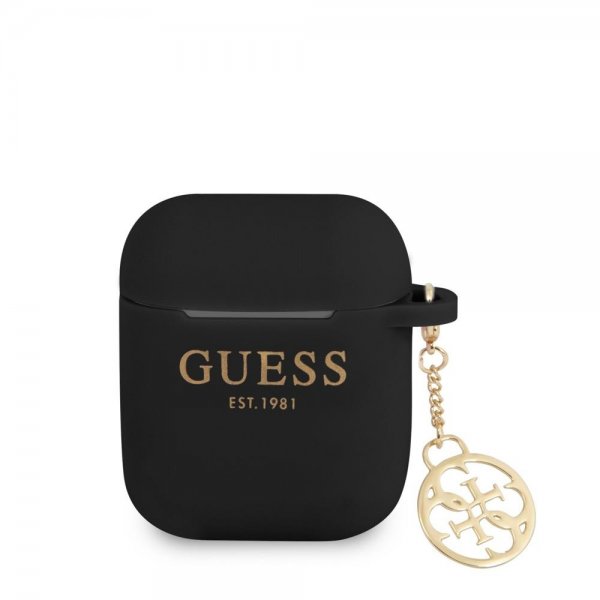 Guess AirPods 1/2 Deksel Classic Logo 4G Charm Svart