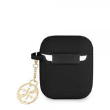 Guess AirPods 1/2 Deksel Classic Logo 4G Charm Svart
