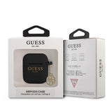 Guess AirPods 1/2 Deksel Classic Logo 4G Charm Svart