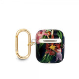 Guess AirPods 1/2 Deksel Flower Print & Gold Hook Blå
