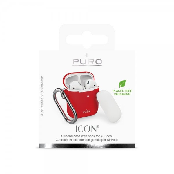 Puro AirPods 1/2 Deksel Icon Rød
