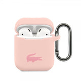 Lacoste AirPods 1/2 Deksel Liquid Silicone Glossy Logo Rosa