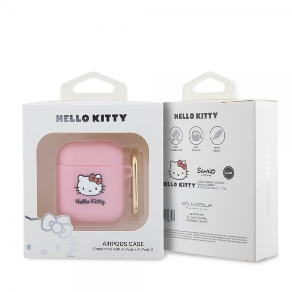 Hello Kitty AirPods 1/2 Deksel Liquid Silicone Rosa