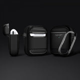 Spigen AirPods 1/2 Deksel Rugged Armor Svart