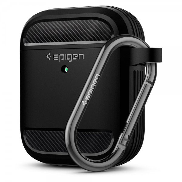 Spigen AirPods 1/2 Deksel Rugged Armor Svart