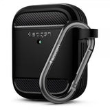 Spigen AirPods 1/2 Deksel Rugged Armor Svart