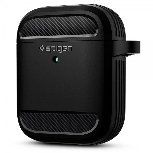 Spigen AirPods 1/2 Deksel Rugged Armor Svart