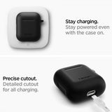 Spigen AirPods 1/2 Deksel Silicone Case Svart
