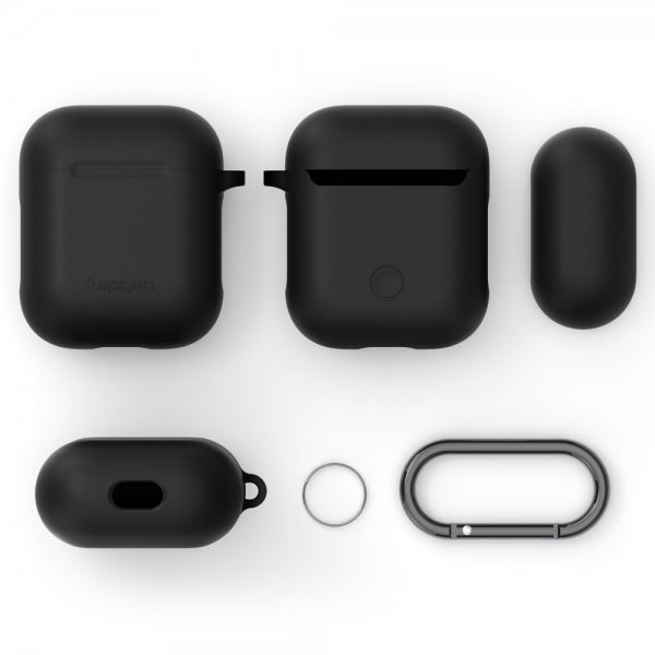 Spigen AirPods 1/2 Deksel Silicone Case Svart