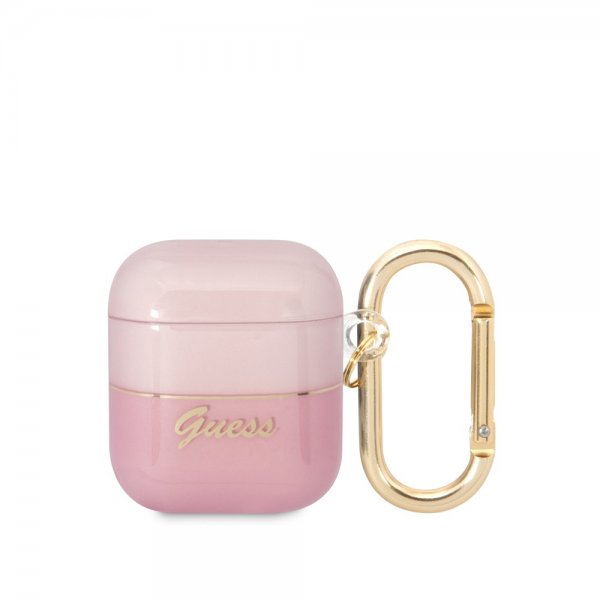 Guess AirPods 1/2 Deksel Translucent Rosa