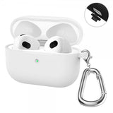 Hat Prince AirPods 3 Deksel Silikon med Karabinkrok Hvit