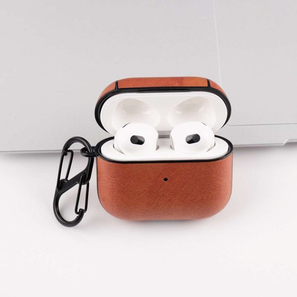 AirPods 3 Deksel Skinntekstur Lysebrun