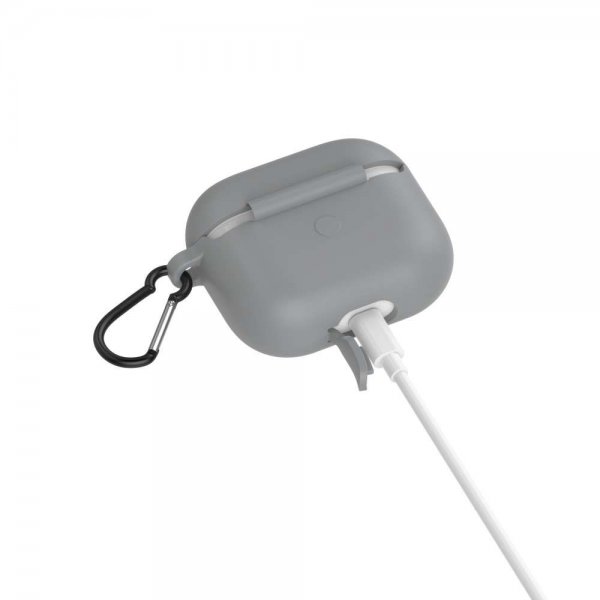 AirPods 3 Deksel med Karabinkrok Grå
