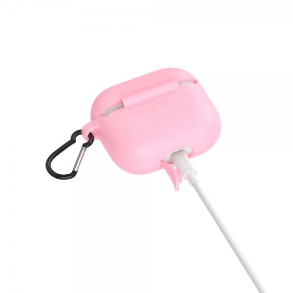 AirPods 3 Deksel med Karabinkrok Rosa