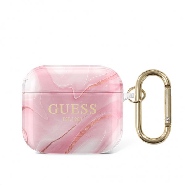 Guess AirPods 3 Deksel Shiny Marble Rosa