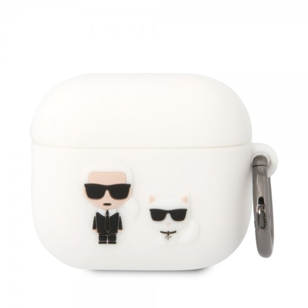 Karl Lagerfeld AirPods 3 Deksel 3D Logo Hvit