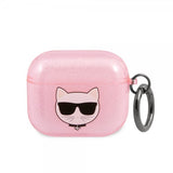 Karl Lagerfeld AirPods 3 Deksel Embossed Choupette Glitter Rosa