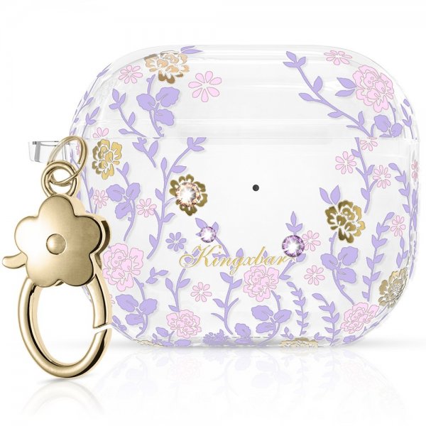 Kingxbar AirPods 3 Deksel Flora Series Rosa Lilla
