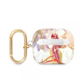 Guess AirPods 3 Deksel Flower Print & Gold Hook Lilla