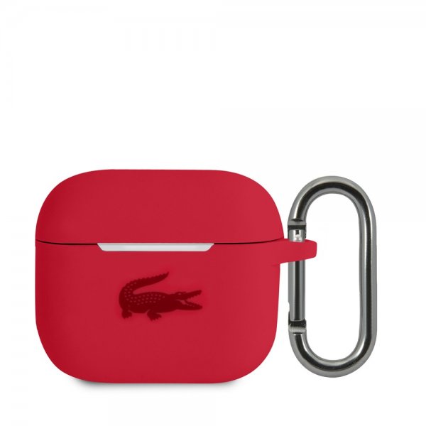 Lacoste AirPods 3 Deksel Liquid Silicone Glossy Logo Rød