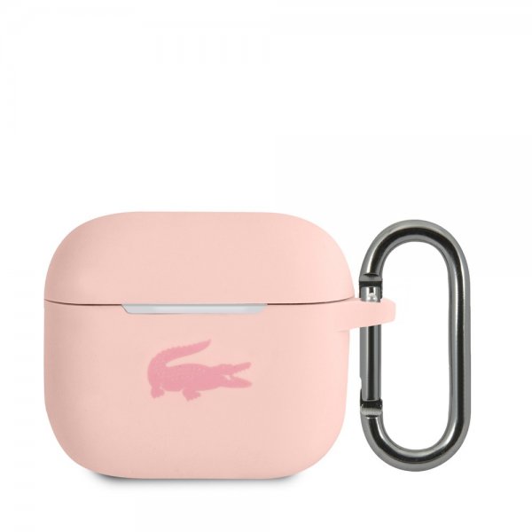 Lacoste AirPods 3 Deksel Liquid Silicone Glossy Logo Rosa