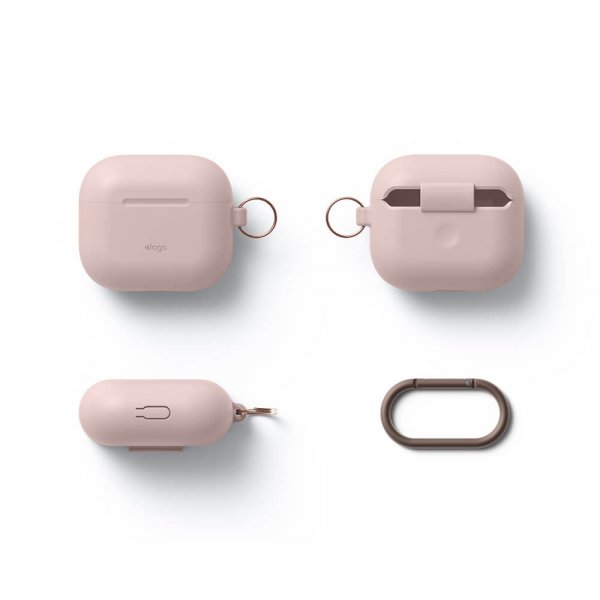 Elago AirPods 3 Deksel Silicone Hang Case Sand Pink