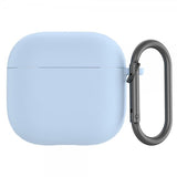 AirPods 4 Deksel Silikon med Karabinkrok Lyseblå