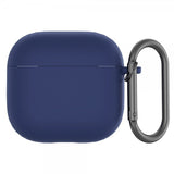 AirPods 4 Deksel Silikon med Karabinkrok Mørkeblå