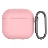 AirPods 4 Deksel Silikon med Karabinkrok Rosa