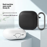 AirPods 4 Deksel Silikon med Karabinkrok Hvit