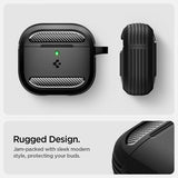 Spigen AirPods 4 Deksel Rugged Armor Matte Black