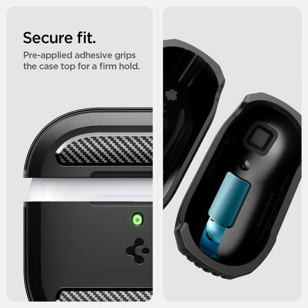 Spigen AirPods 4 Deksel Rugged Armor Matte Black