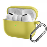 AirPods Pro 2 Deksel Silikon med Karabinkrok Gul