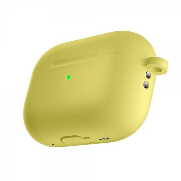 AirPods Pro 2 Deksel Silikon med Karabinkrok Gul