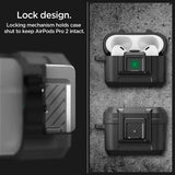 Spigen AirPods Pro 2 Deksel Lock Fit Matte Black