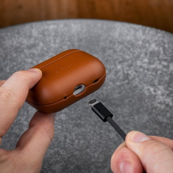 Fixed AirPods Pro 2 Deksel PodsLeather MagSafe Brun